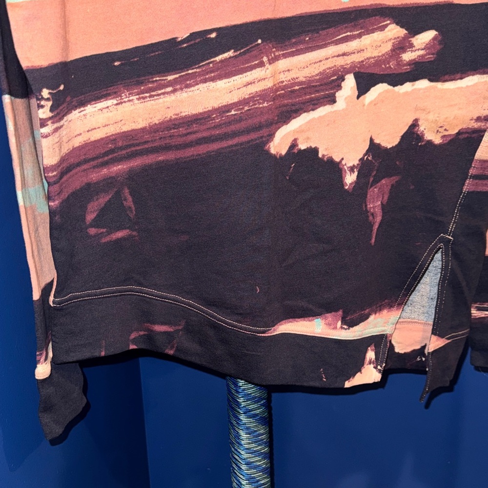 Grey State- Purple & Pink Abstract Landscape Long Sleeve Top - Picture 9 of 15